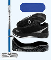 *NEW* Rookie Bundle - Women's Right Hand - Blue Fiberglass Broom -  Black Voltaje Shoes - Choice of Gripper Colour