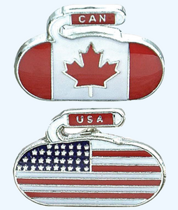 National Curling Rock Flag Pins
