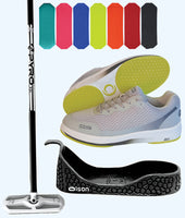 Rookie Bundle - Men's Right Hand - Black Fiberglass Broom -  Grey Voltaje Shoes - Choice of Pad Colour