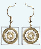 Curling House Earrings with Border