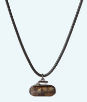 Amber Stone Curling Rock Necklace - In 2D