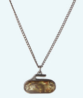 Amber Stone Curling Rock Necklace - In 2D