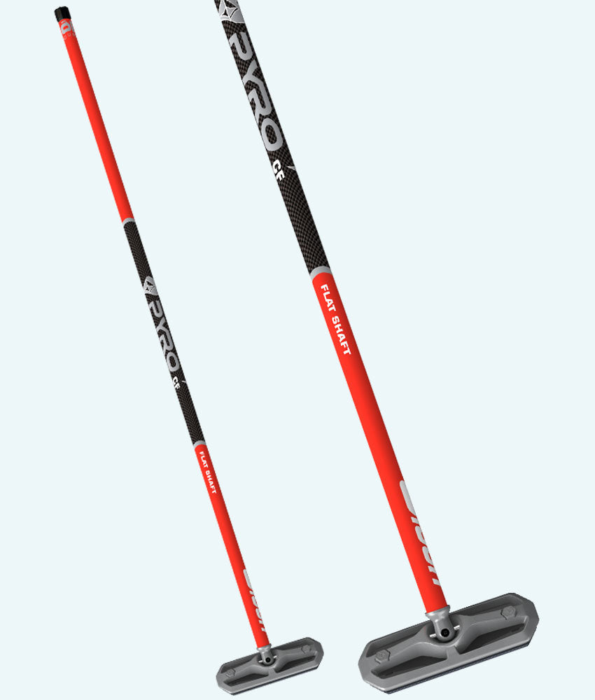 PYRO Flat Shaft Red & Black Carbon Fiber Broom